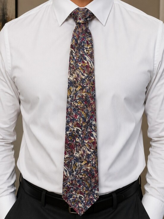Dior Other - Vintage Christian Dior Monsieur Abstract Painterly Silk Tie